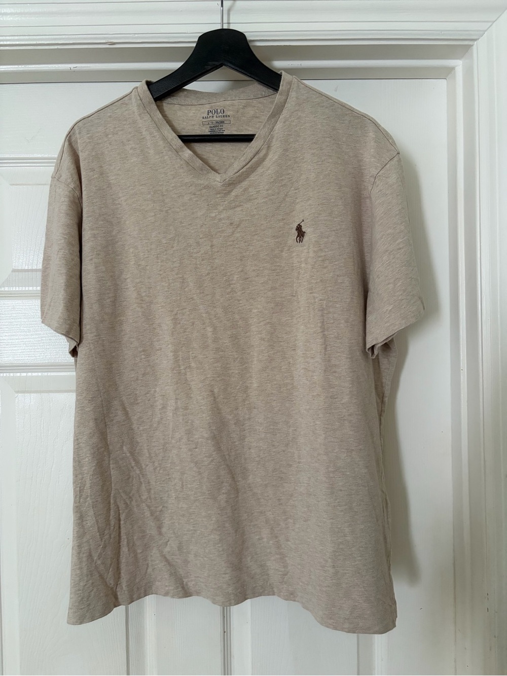 Polo by Ralph Lauren Men’s V-Neck Tee in Light Beige Size L